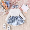 thumbnail image 6 of Sngxgn Baby Girls Ruffle Bodysuit Solid Long sleeved Onesie Casual Plain Blouse Romper(Blue,90), 6 of 8