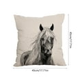thumbnail image 3 of Horse-Print Cotton Linen Cushion Cover for Sofa, Living Room, Office or Model Unit, Decorative Throw Pillowcase with Lumbar Support, 3 of 6