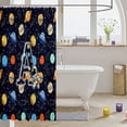 thumbnail image 3 of Manfei Cartoon Astronaut Letter A Shower Curtain 72Wx72L,Celestial Space Planets Bathroom Curtain, 3 of 5