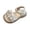 Beige, variant on Girls Sparkly Rhinestone Bow Sandals Adjustable Buckle Ankle Strap Open Toe Summer Shoes For Toddler And Kids Silver Size 9.5-10 Years