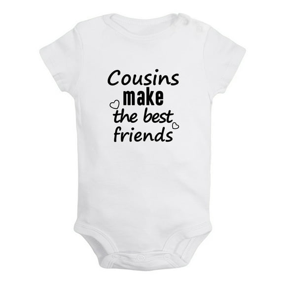 Cousins Make The Best Friends Funny Rompers For Babies, Newborn Baby Unisex Bodysuits, Infant Jumpsuits, Toddler 0-24 Months Kids One-Piece Oufits (White, 0-6 Months)