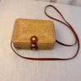 thumbnail image 4 of Xiao Hua Bolso de hombro tejido para mujer, bolso de mano y neceser, elegante bolso de playa de verano, 18 x 18 x 7 cm (estilo D), 4 of 4