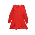 thumbnail image 1 of bar III Womens Solid Fit & Flare Dress, Red, 2, 1 of 2