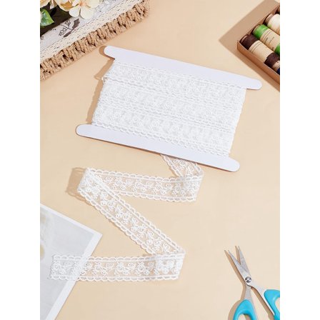 White 4 Yards 1-1/8 inch(30mm) Embroidery Flower Lace Trim Milk Fiber Lace Trim Ribbon Sewing DIY Decoration for Costume Crafts Sewing Wedding Bridal Dress Decor Embellishments Gift Wrapping Supplies