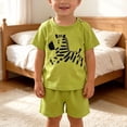 thumbnail image 2 of Edvintorg 2 Piece Sets for Boys Cute Printed Cotton Short Sleeve Crew Neck Casual Top and Short Boys Clothes Size 0-8, 2 of 6