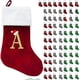 thumbnail image 2 of HOME'S FRIEND Christmas Stockings with Letters, 18 Inch Plush Monogram Christmas Stockings,Name Initial Large Embroidered Stockings,Christmas Tree Dec, 2 of 5