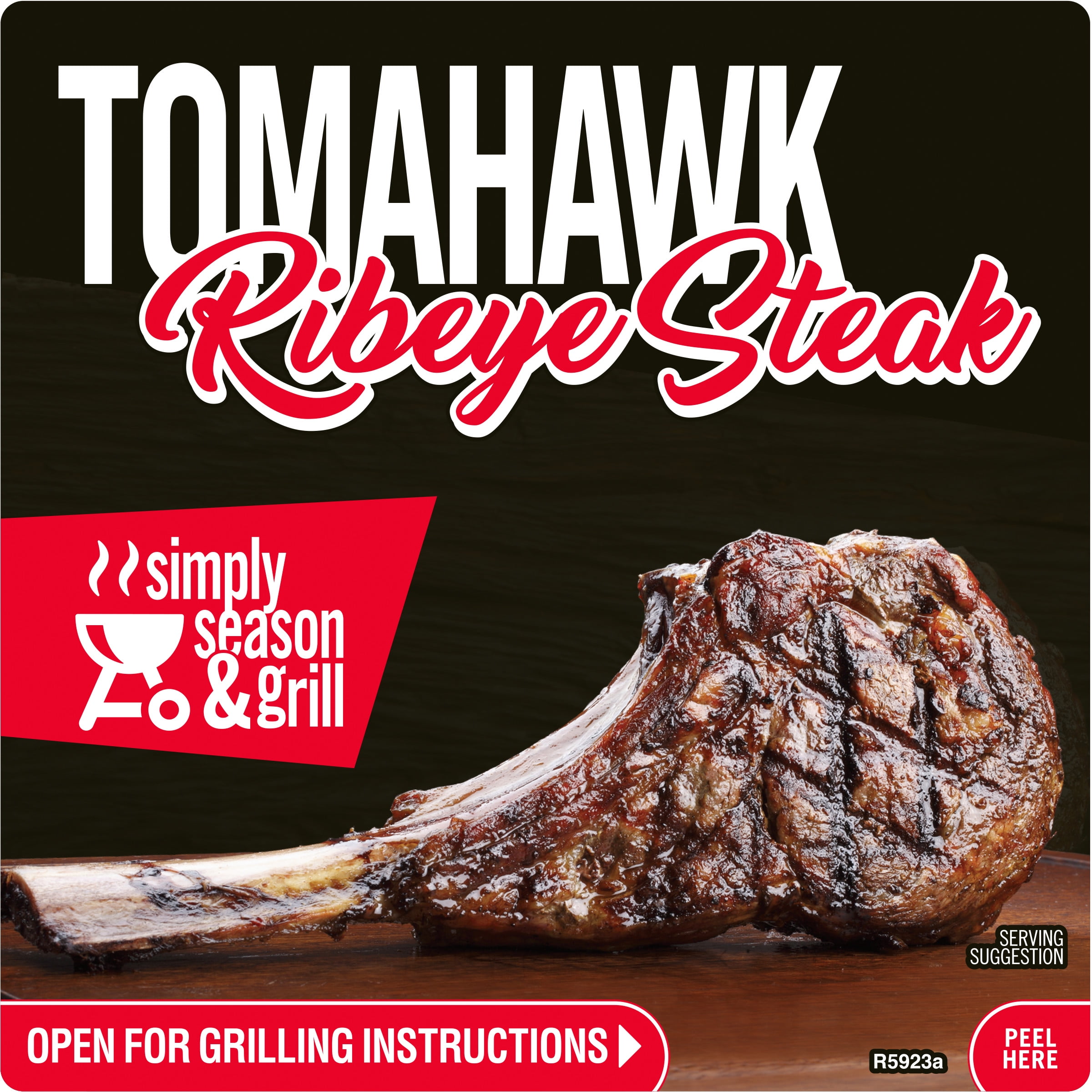 Beef Choice Angus Tomahawk Ribeye Steak Bone-In, 1.68 - 3.22 ...