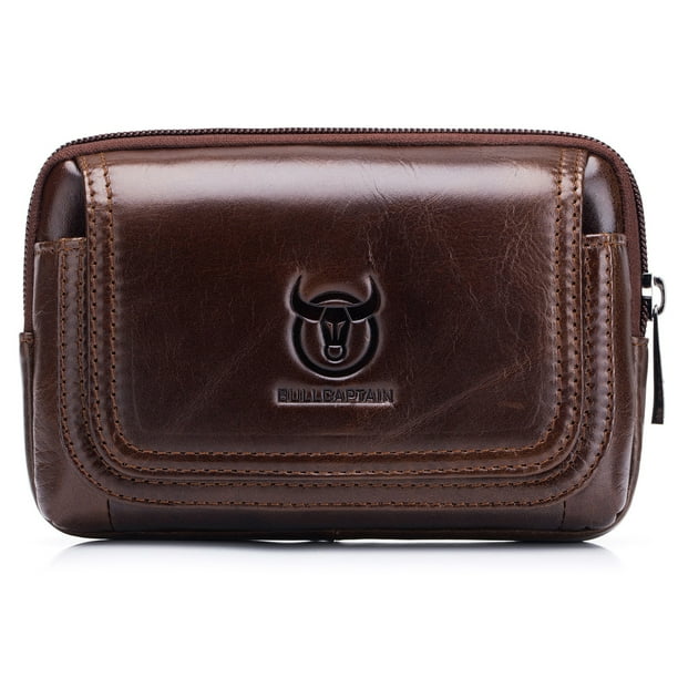 Riñonera Riñonera de cuero para hombre, riñonera, riñonera, funda para teléfono con trabilla para ci BULL CAPTAIN Riñonera