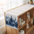 thumbnail image 6 of Spring Blue Forest 120 Inch Table Runner, Watercolor Tree Abstract Art Farmhouse Dresser Scarf Cotton & Linen Tablerunner for Dining/Kitchen Island/Holiday Party Décor 13" x 120", 6 of 9