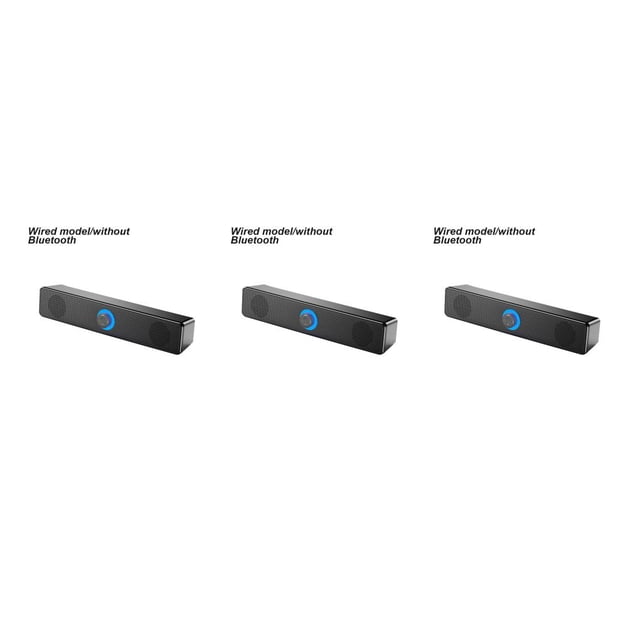 crativent Speaker Bluetooth-compatible Dual Horn Bar Subwoofer Loudspeaker Table Audio Soundbar High Volume for Laptop Notebook PC 350T 3Set
