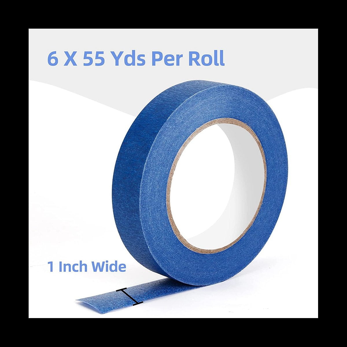 Blue Painters Tape- 6 Packx1 Inchx55 Yards, Crepe Paper Masking Tape