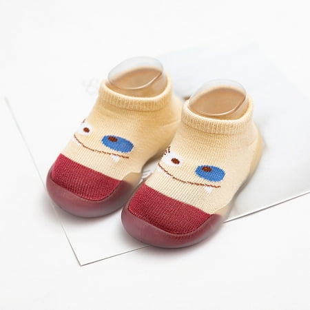 

Dopebox Sock Shoes Non-Skid Slipper with Rubber Soft Sole Breathable Cotton Walking Shoes for Girls Boys