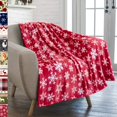 thumbnail image 4 of Manta de copos de nieve de Reno navideño, mantas de felpa suave y acogedora, colcha cálida, chal, cama, sofá, manta de franela estampada, 4 of 4
