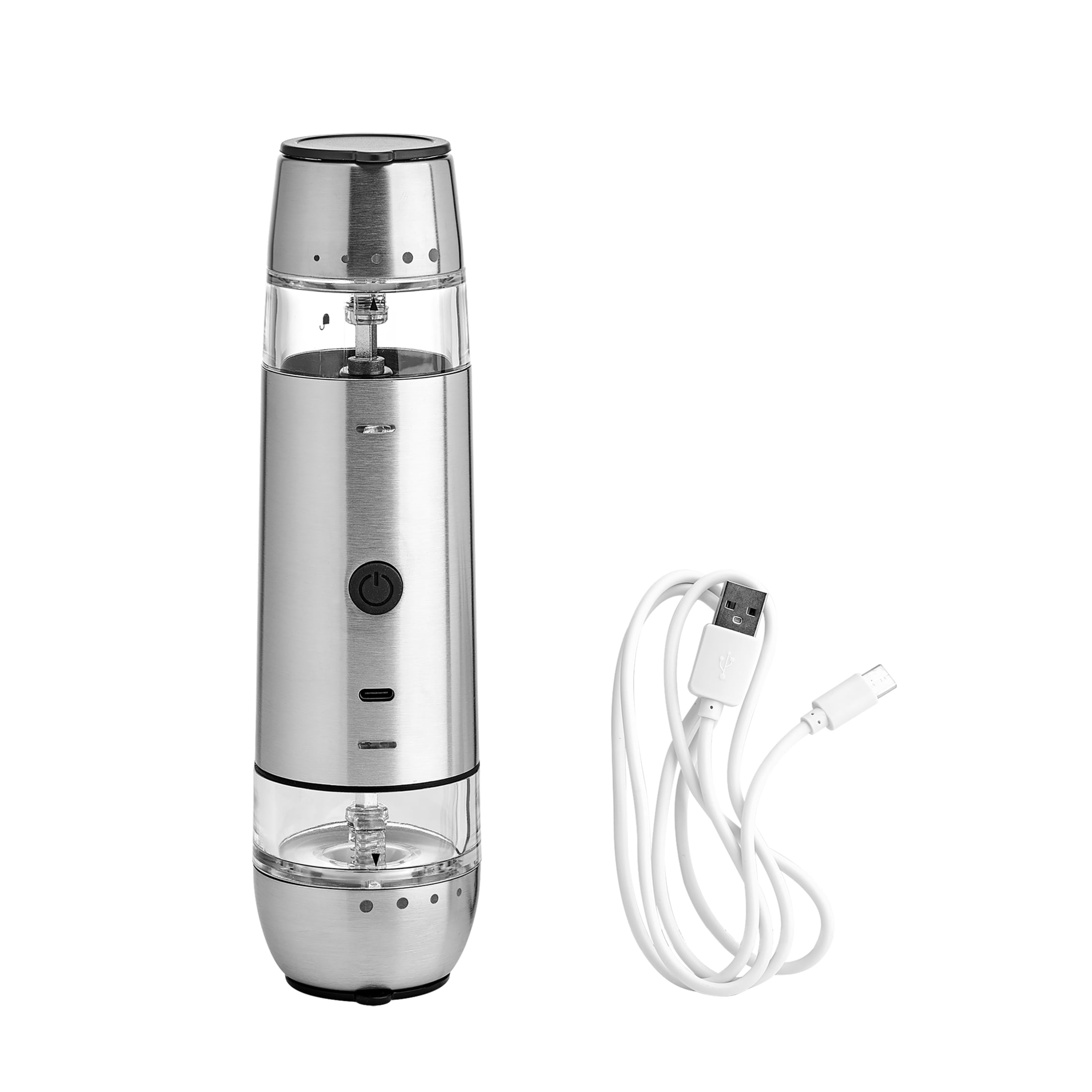 Kamenstein USB Rechargeable Dual Salt & Pepper Grinder Silver