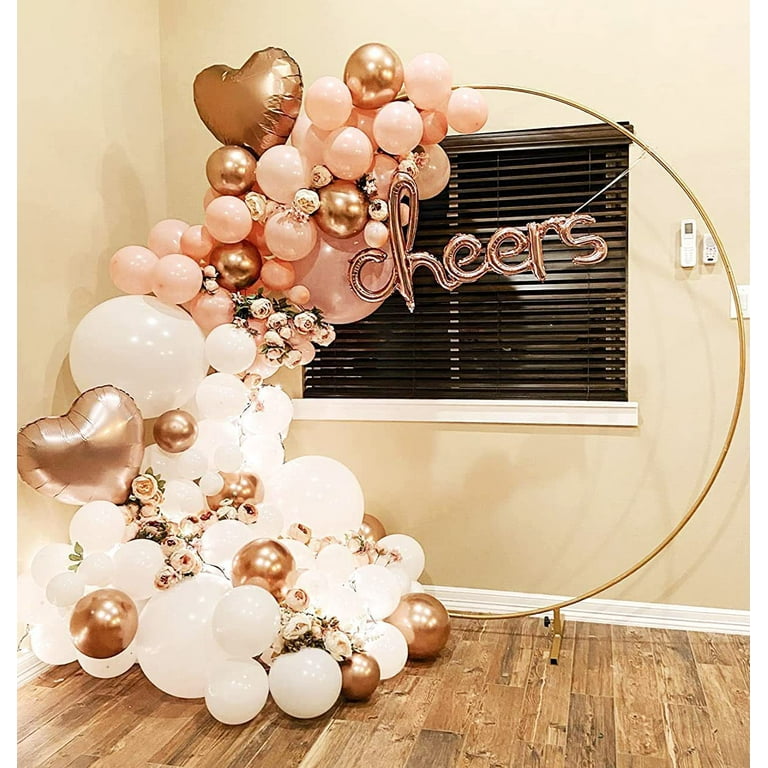 LANGXUN Large Size 6ft Gold Metal Round Balloon Arch kit Decoration, for  Wedding Birthday Party Decoration, Graduation Decorations and Baby Shower