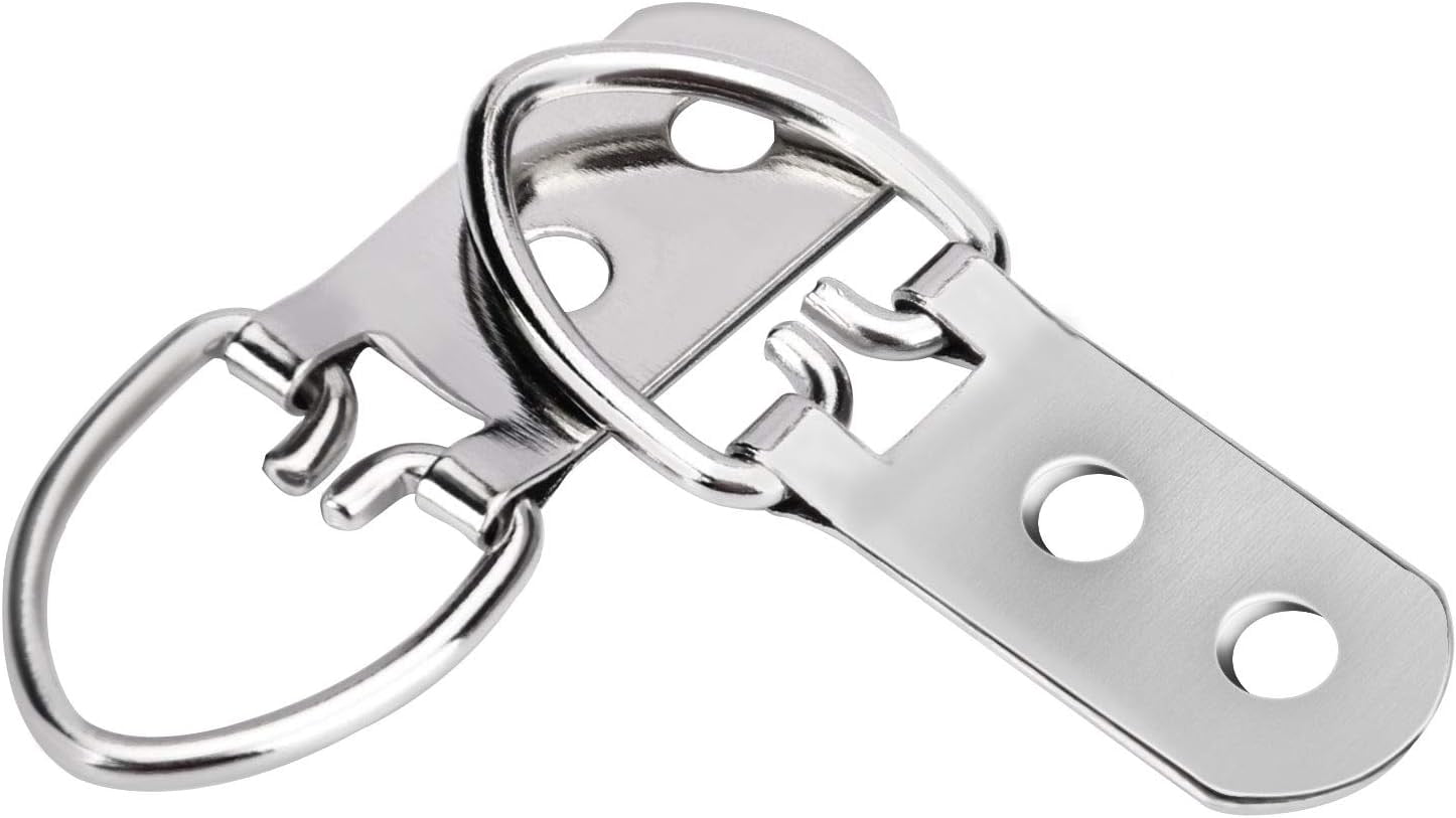 ABPETE Heavy Duty D Ring Picture Hangers with 400 PCS Screws, Double Hole D Hooks for Picture Hanging, Durable D Ring Hangers for Hanging Picture Frames, Mirrors, Picture(200 PCS )