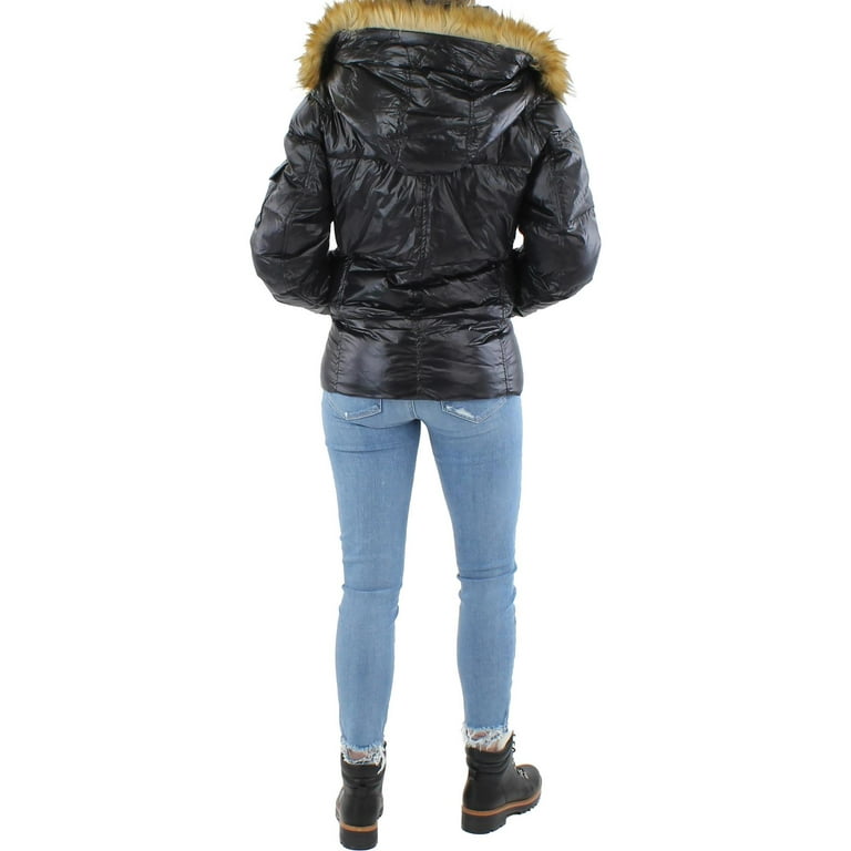 S13/NYC Womens Allie Faux Fur Trim Down Puffer Jacket