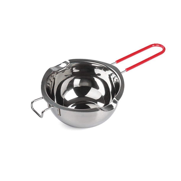 Olla para baño maría de acero inoxidable con asa resistente al calor para derretir chocolate, dulces y hacer velas (acero 18/8, capacidad para 2 tazas, inserto universal)