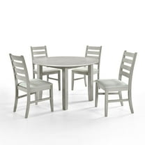 New Classic Pascal 47" 5-Piece Round Wood Dining Set with 4 Chairs in Driftwood