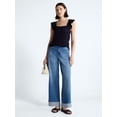 thumbnail image 2 of Free Assembly Women's High Rise Patch Pocket Cuffed Jeans, 26" Inseam, Sizes 0-18, 2 of 5
