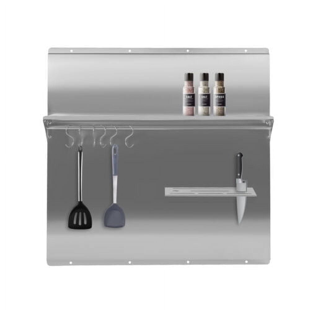 Stainless Steel 30*30.7 Inch Range Backsplash with Shelf Range Hood Wall Shield