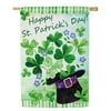 Evergreen St. Patrick's Hat Hurray Suede House Flag, 29 x 43 inches