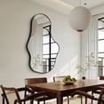 thumbnail image 6 of Bathroom Mirrors Wall Mirror Decorative 26"x 43" Asymmetrical Abstract Aviation Aluminum Frame Unique, Black, 6 of 8