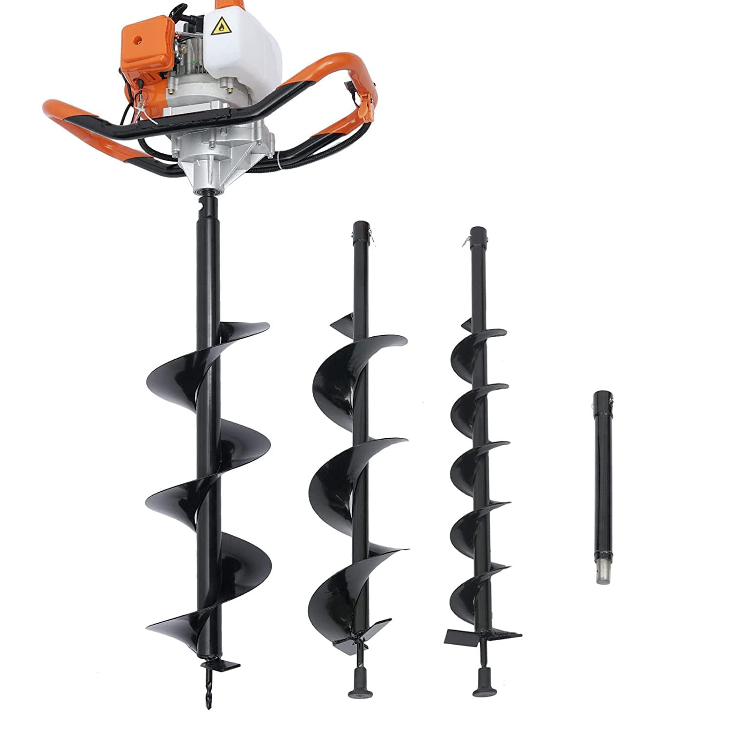 for Fence and Planting 52CC 2 Stroke Gas Powered Posthole Digger Earth Auger Borer Fence Ground with 2 Drill Bits 4and 8 Extension Bar 12 