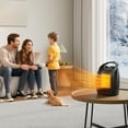 thumbnail image 3 of Handle Indoor Portable Electric Heaters, 2 Speed Adjustable PTC Fast Heating Ceramic Room Small Heater for Indoors Use 1500W/750W, 3 of 8