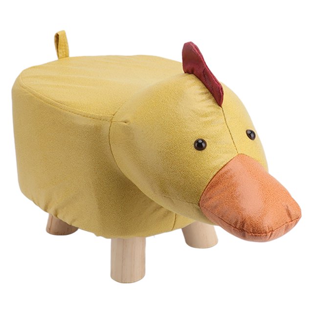 Small Footstool, Cute Animal Ottoman Foot Rest With Anti Slip Silent Pads, Bedside Step Stool Padded Footstool, Wooden Frame And Legs, Elastic Sponge Cushion For Livingroom Bedroom