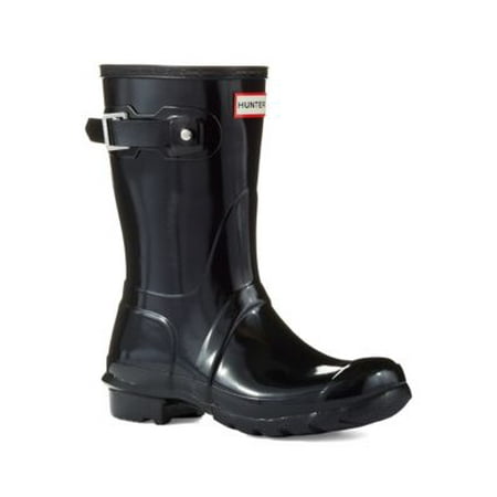 Hunter Women's Original Short Gloss Black Mid-Calf Rubber Rain Boot -