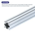 thumbnail image 4 of Unique Bargains 1 Pcs 4040 V Slot Aluminum Extrusion 400mm(15.75 Inch) Silver European Standard Anodized Linear Rail, 4 of 6