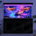 thumbnail image 3 of Blacklight Nature Lighthouse Lake Black Light Aquarium Background, UV Fish Tank Background Starry Sky Terrarium Background with 10 EVA Double-Sided Tape, 48X24IN, 3 of 5