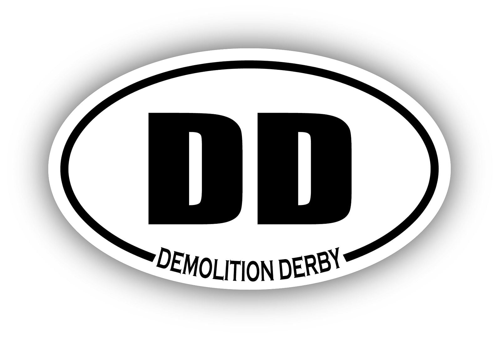 DEMOLITION DERBY Car In Training Bumper Sticker 9x3 Adhesive Back Digital print 