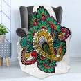 thumbnail image 4 of Oriental Soft Flannel Fleece Blanket, Vivid Colored Floral Arrangement in Abstract Fashion Flowers Petals Swirls Curves, Cozy Plush for Indoor and Outdoor Use, 50" x 70", Multicolor, by Ambesonne, 4 of 5