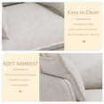 thumbnail image 2 of Modern Beige Chenille Armchair, Bedroom Chair. Manufactured Wood Frame, Soft Fabric, Removable Cushion Covers For Cleaning, 38"l X 37.4"w 32.26"h Chair Loft. Plastic Legs, Fabric Cover, 2 of 6