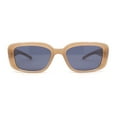 thumbnail image 2 of Mod Rounded Rectangular Stylish Minimal Retro Sunglasses Khaki - Black, 2 of 4