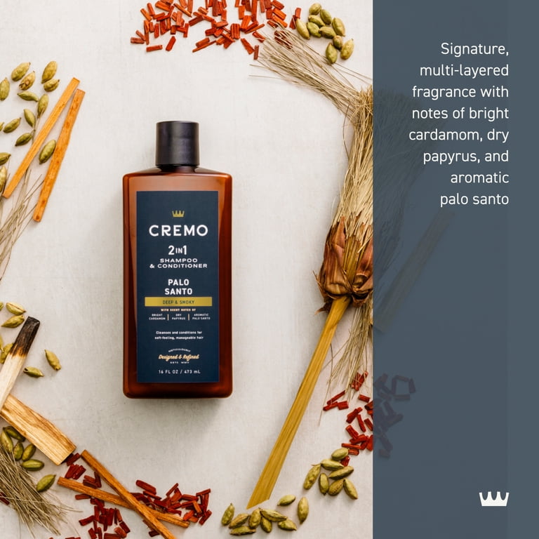 Cremo, 2-in-1 Shampoo & Conditioner, 16 Oz, Palo Santo fragrance