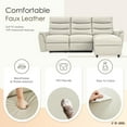 thumbnail image 5 of YODOLLA Leather Power Reclining Sofa Set, Reclining Sectional Couches with Storage Chaise, Adjustable Backrest & Footrest, L Shaped Pull Out Couch for Living Room Home Theater Apartment RV in Beige, 5 of 8