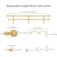 thumbnail image 3 of eTeckram 5/8" Double Curtain Rod with Boule Finials,Gold,84‘’-120‘’, 3 of 6