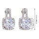 thumbnail image 5 of Pendientes clásicos para niñas con cristal plateado, delicados pendientes de zirconia cúbica grande para mujer, 5 of 8