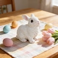 thumbnail image 1 of Adornos de Pascua, regalos de Pascua, animales realistas para exteriores, lindo conejito blanco, figura de conejo blanco, adorno de jardín, adornos de resina para conejos., 1 of 6