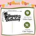 thumbnail image 3 of Decoración para tartas STATWTHMA con forma de gato negro con purpurina, feliz cumpleaños, 3 of 7