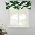 thumbnail image 2 of Tie Up Valances for Windows, Green Stripe Adjustable Valance Curtains Window Treatment for Living Room/Bedroom, Geometric White Wave Modern Ocean Rod Pocket Kitchen Curtains & Drapes 42x18 Inch, 2 of 9