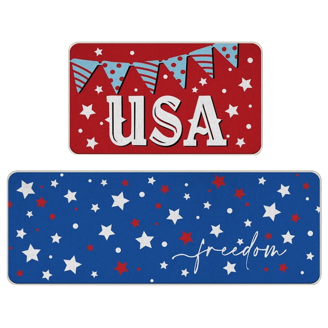Binwennn en Girls Blanket Womens Blankets Fourth Of July Kitchen Rugs Set 2 Pieces Independence Day Non Kitchen Floor Rug And Mat Red Blue Kitchen Runner Rug Mat For Indoor Home Kitchen
