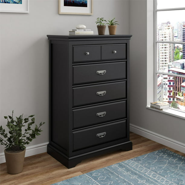 Ameriwood Home Vox 5 Drawer Dresser, Black