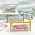 thumbnail image 1 of Clear Pen Bag Multi-purpose Rectangle Shape Colored Zipper Stationery Bag Student Accessory, 1 of 7