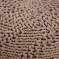 thumbnail image 2 of Vidar Outdoor Handcrafted Modern Fabric Weave Pouf, Light Brown, 2 of 9