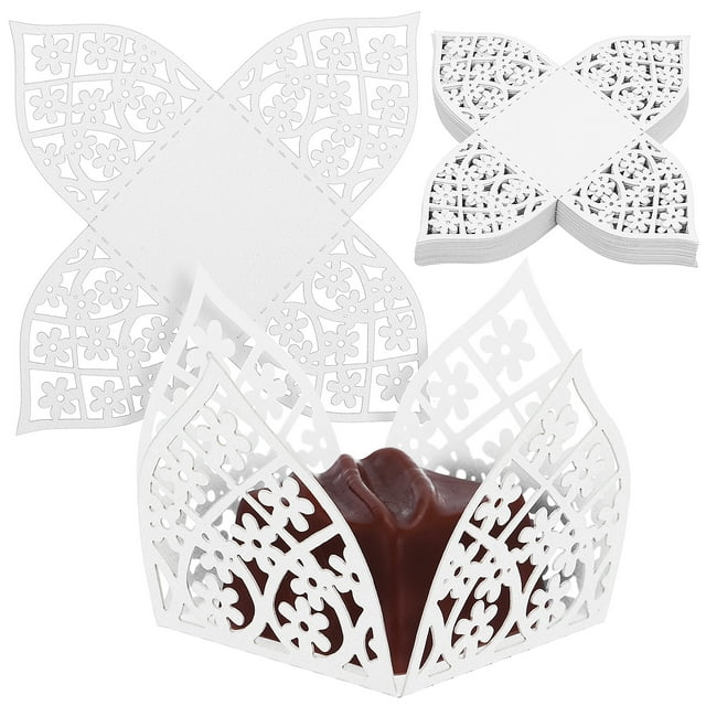 50 unidades de papel para cajas de bombones, moldes de chocolate, copas para trufas, envoltorio para dulces de boda
