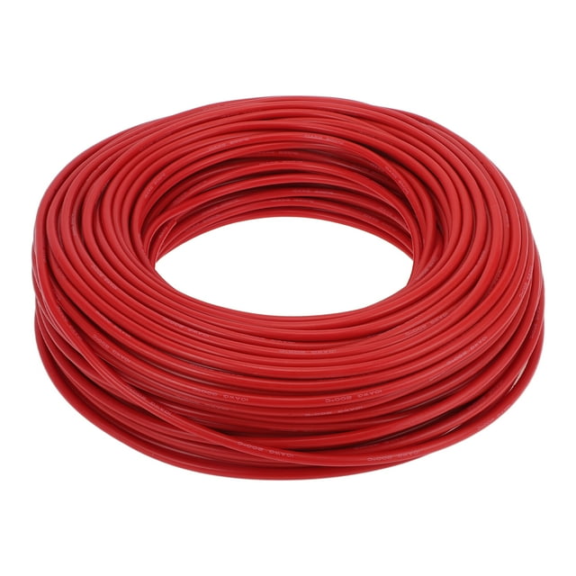 Cables de Tierra Únicos 76m Rojo TC 1 Pcs 10AWG Totalmente Aislado y Con Chaqueta de Toque Suave para Radio de Coche, Automotriz, Altavoces Universales